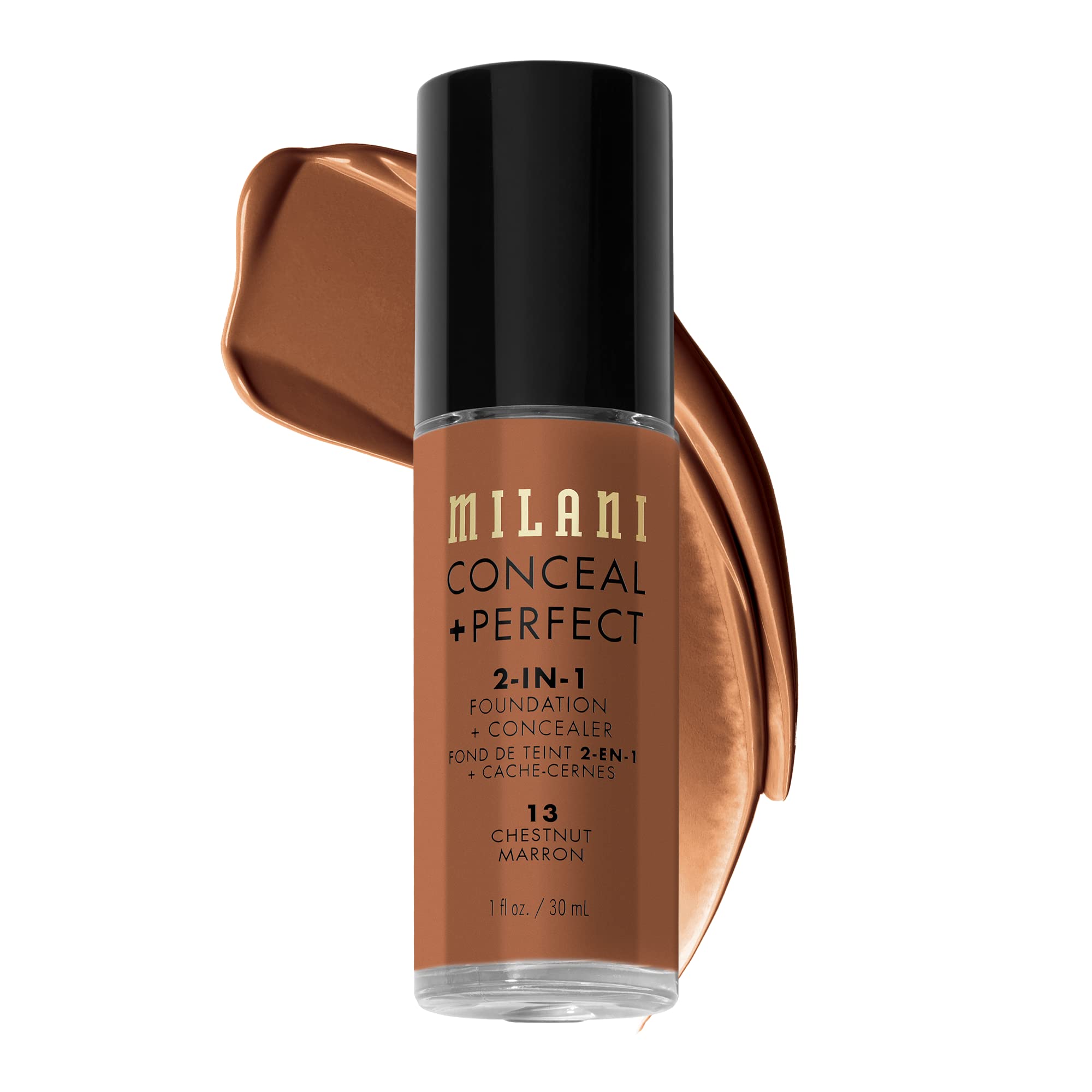 Milani Conceal + Perfect 2 en 1: empaque compacto para retoques rápidos.