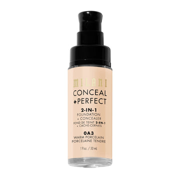 Cobertura de imperfecciones con Milani Conceal + Perfect para tono uniforme.