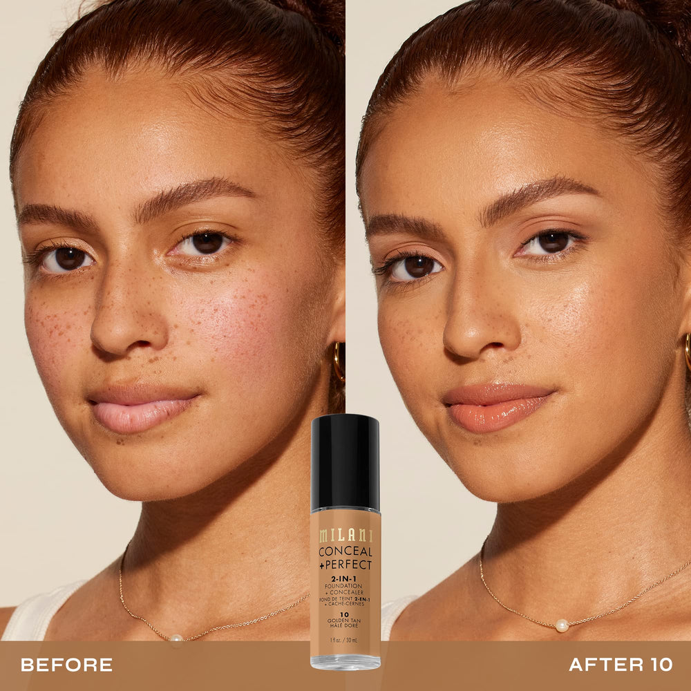 Milani Conceal + Perfect muestra cobertura natural para ojeras y manchas.