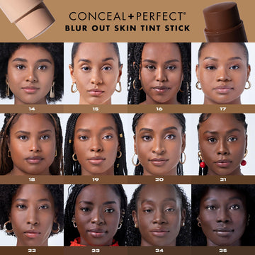 Milani Conceal + Perfect Skin Tint Stick, efecto difuminado que minimiza imperfecciones visibles.