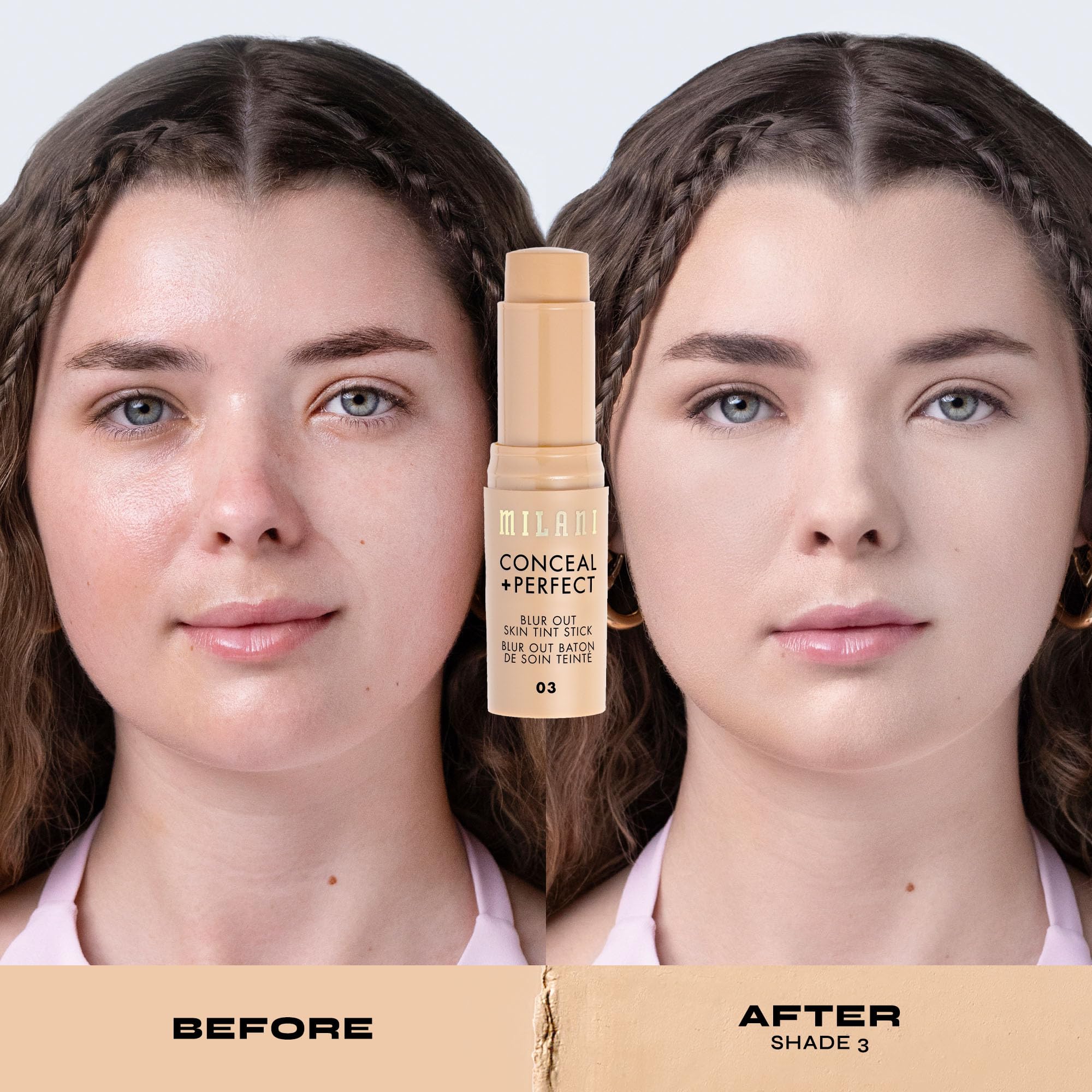 Milani Conceal + Perfect Skin Tint Stick, ingredientes nutritivos que cuidan la piel.