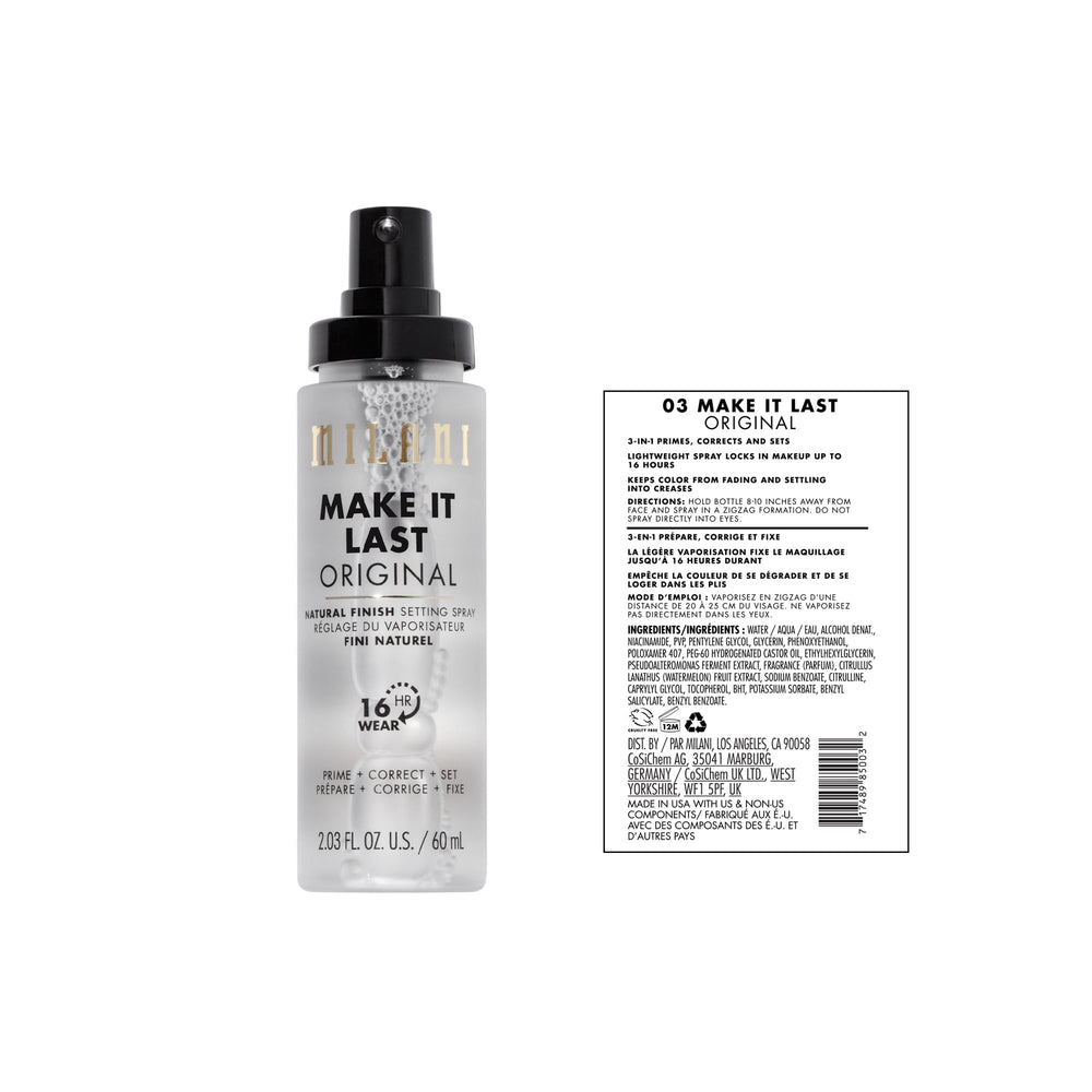 Milani daytime wear with long-lasting spray on the face