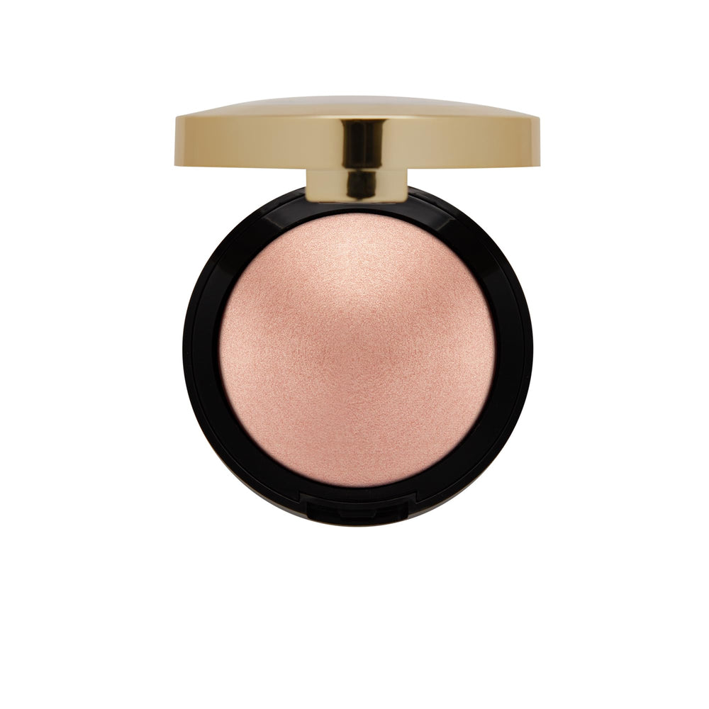 Milani Dolce Perla iluminador horneado envase premium italiano para uso diario.