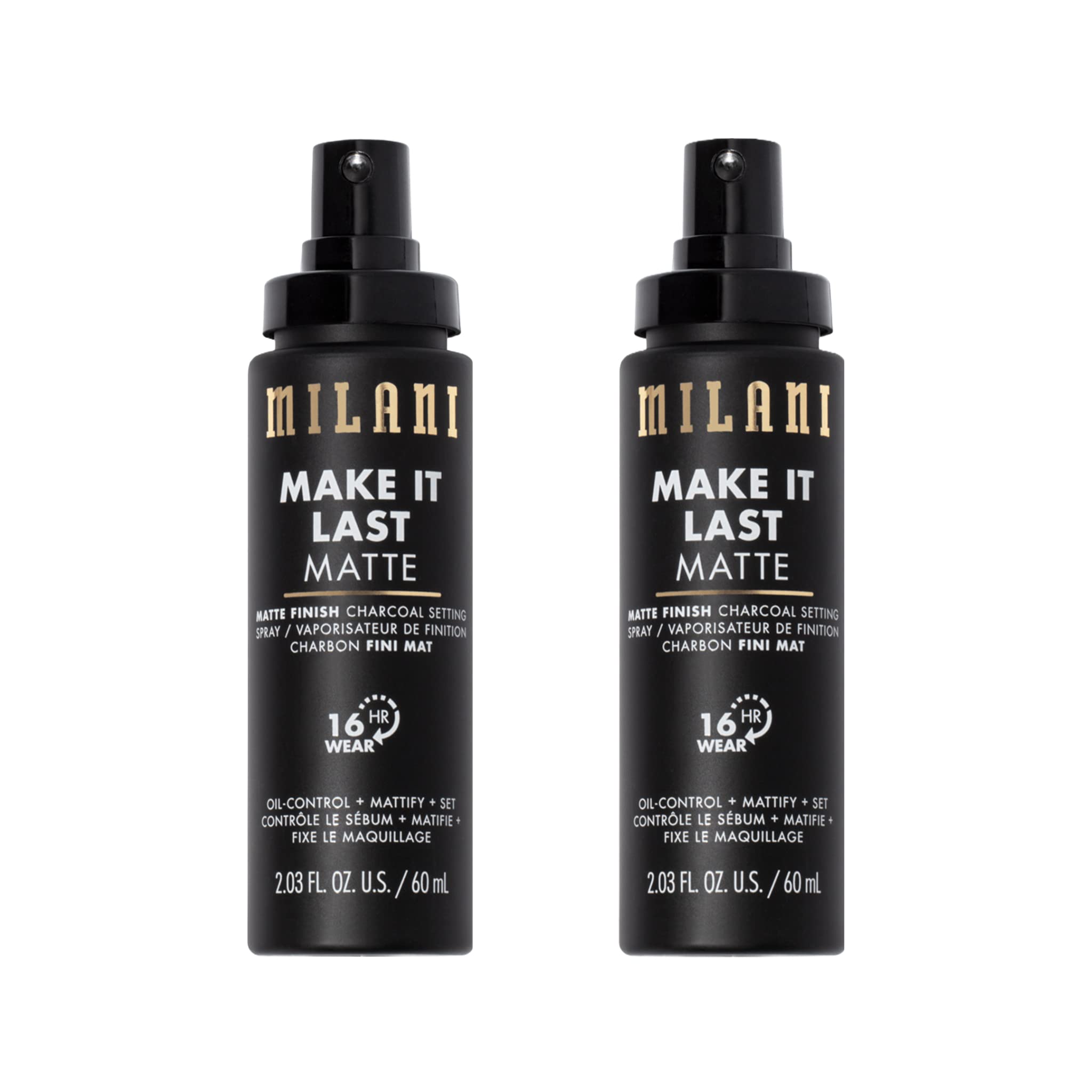 Milani fijador-base carbón mate en botella para un acabado duradero
