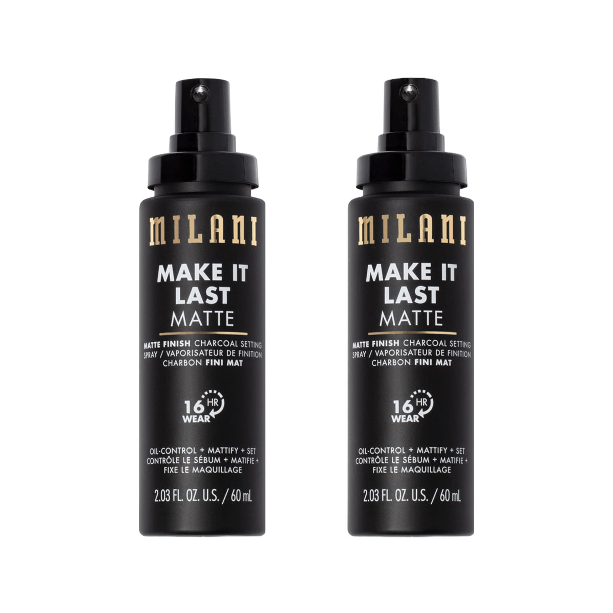Milani fijador-base carbón mate en botella para un acabado duradero
