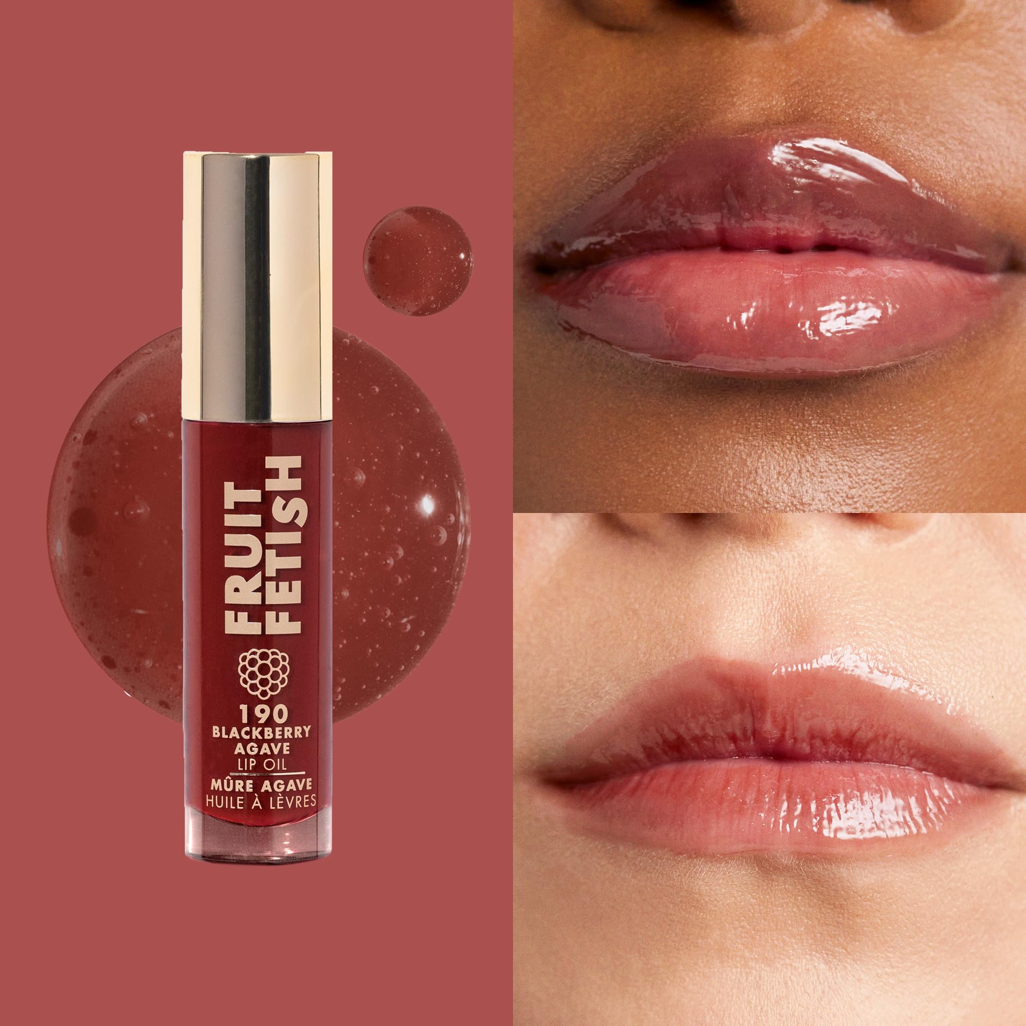 Milani Fruit Fetish Lip Oil, aplicador claro facilita la aplicación suave