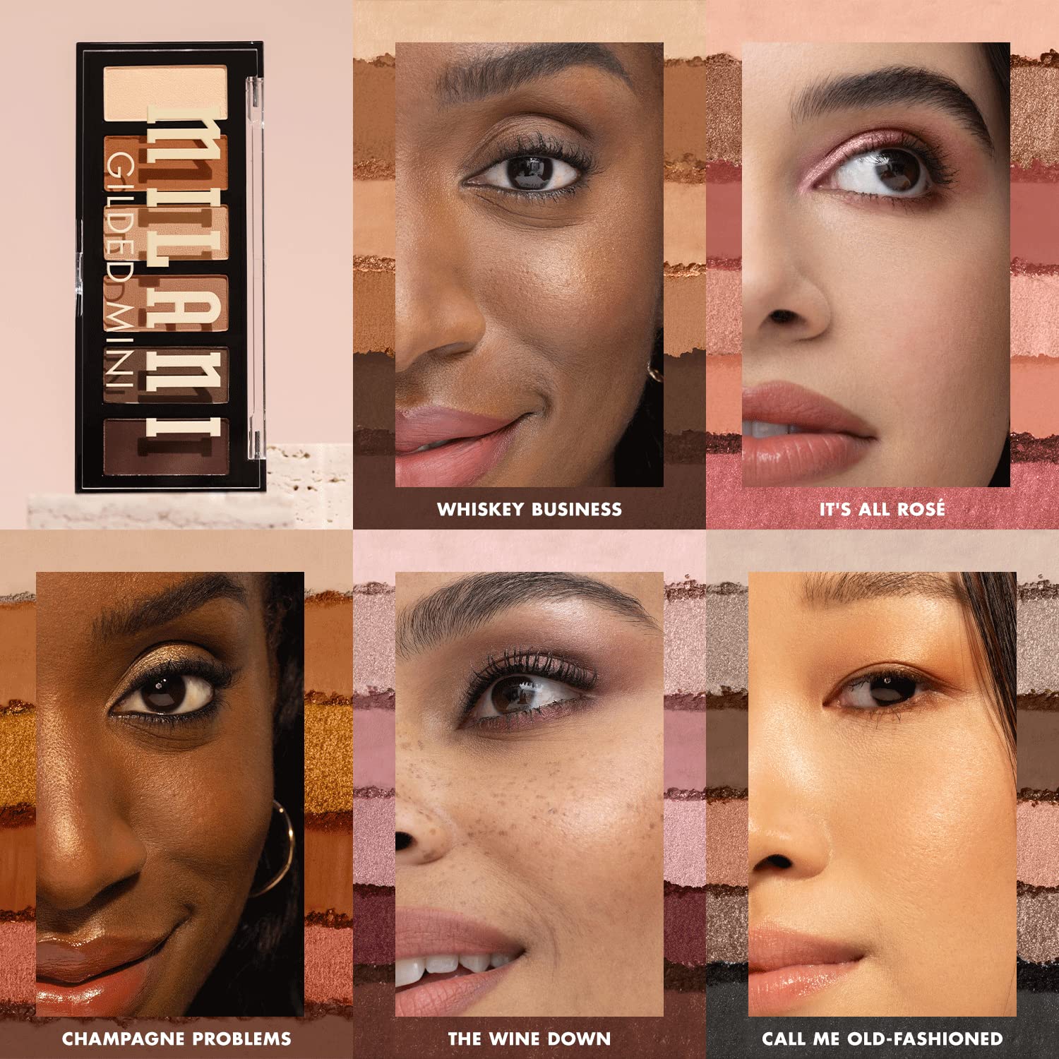 Milani Gilded Mini Paleta uso en movimiento para retoques rápidos.