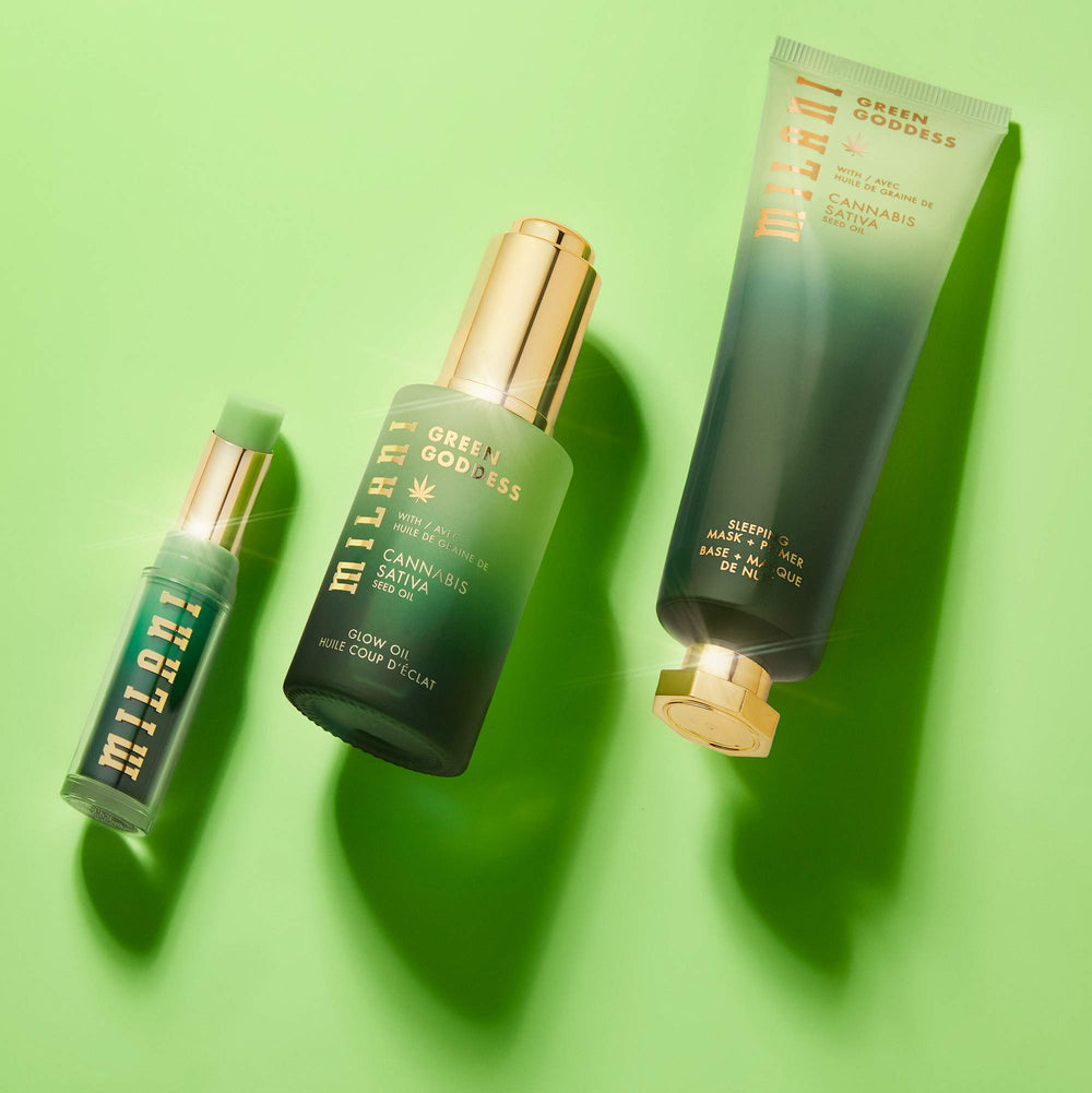 Milani Green Goddess Glow Oil, brillo sutil para acabado luminoso.