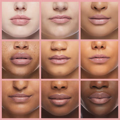Milani Keep It Full 16-shade display with neutrals to pinks.