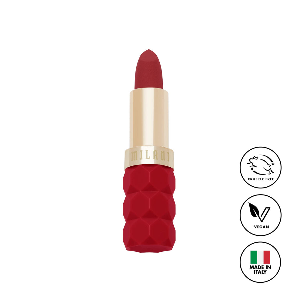 Milani labial Fetish Mate Poppy muestra de color para tono intenso.