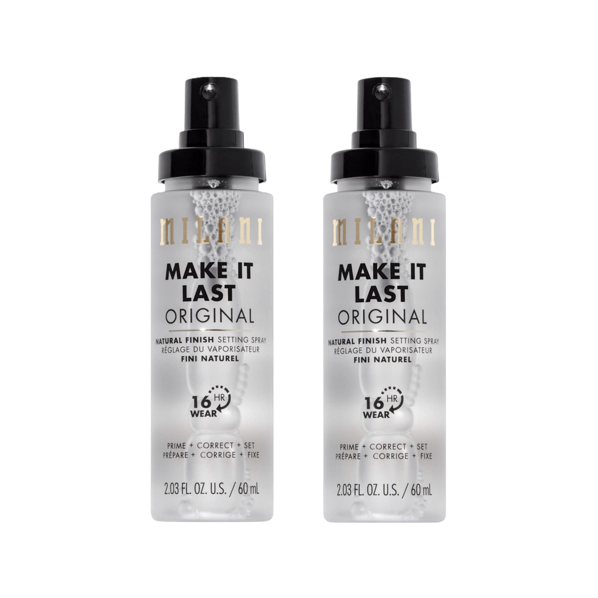 Milani Make It Last prime-set bottle ready for makeup prep and setting