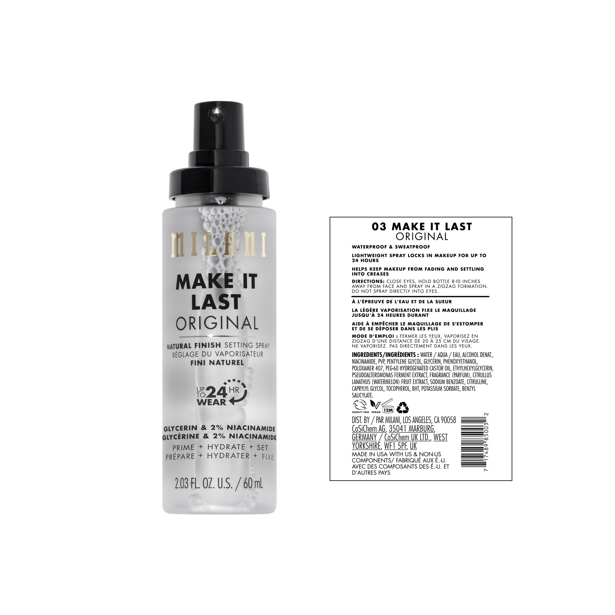 Milani Make It Last Dewy: fijador de acabado húmedo para brillo en movimiento