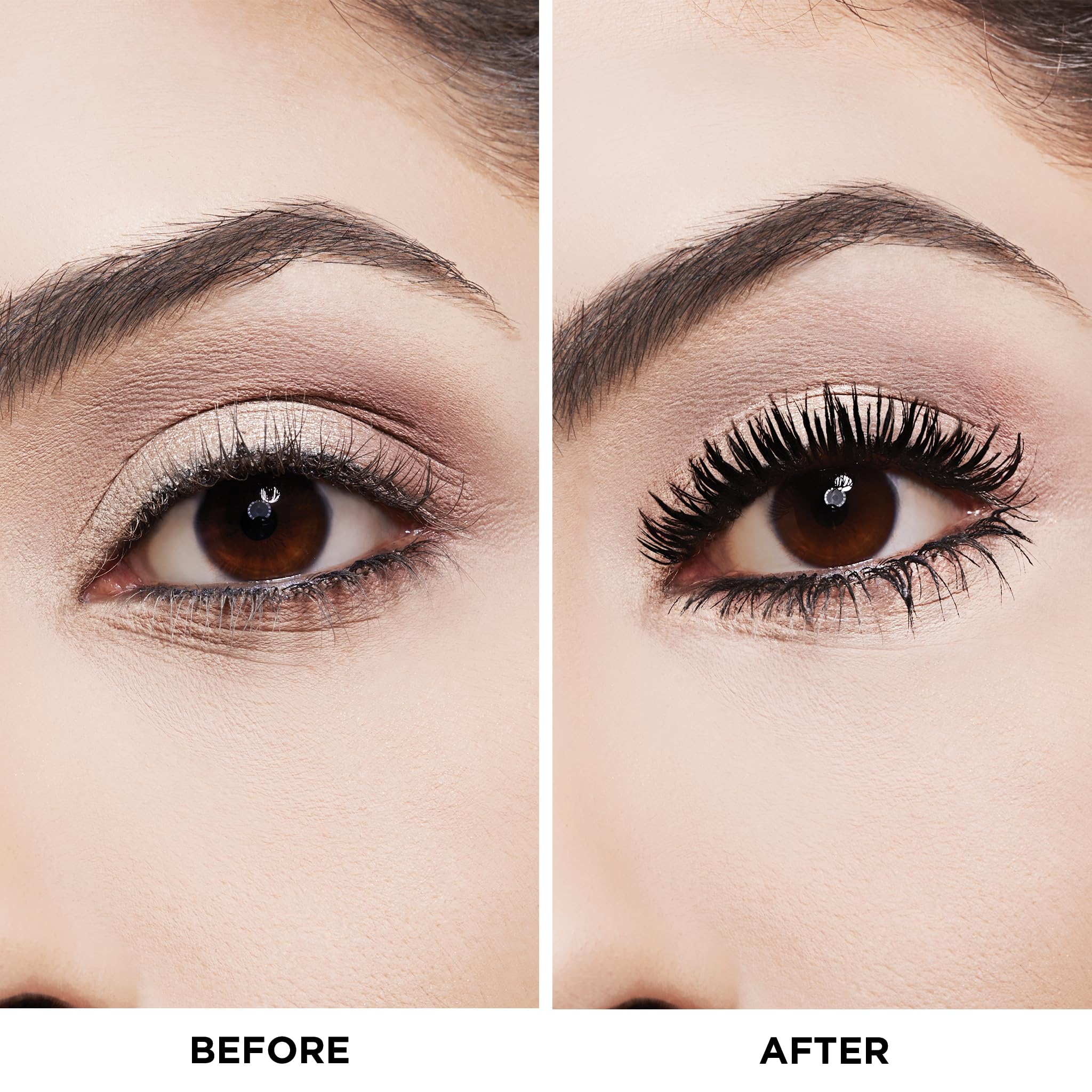 Milani Mascara aplicada desde la raíz hasta la punta para rizos y separación.