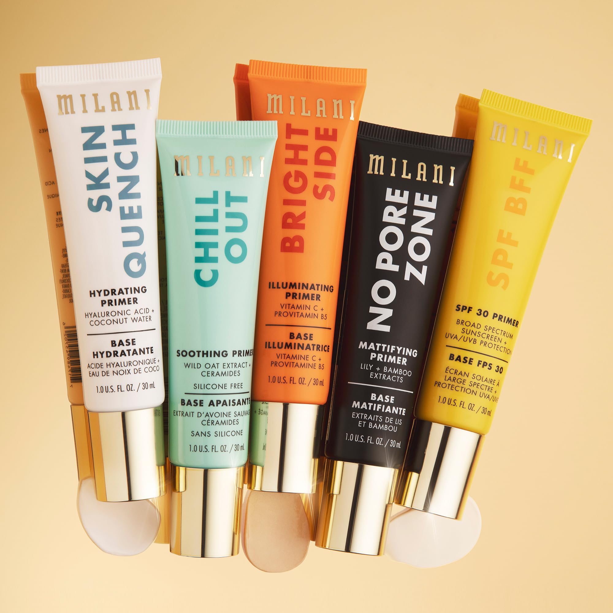 Milani primer envase de 1 onza para uso diario.