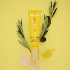 Milani primer con protección SPF30 para un maquillaje de larga duración.