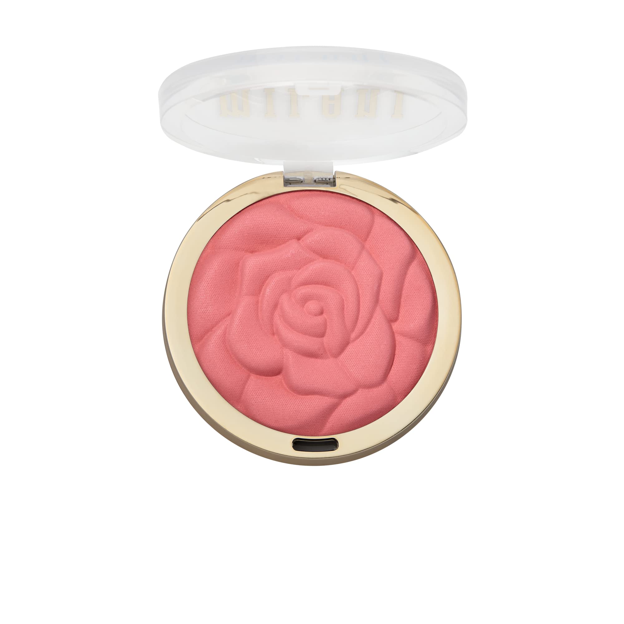 Application sur les joues avec Milani Rose Blush pour un look naturel.