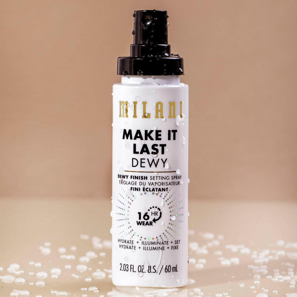 Milani Make It Dewy: uso bajo o sobre maquillaje para un resplandor duradero.