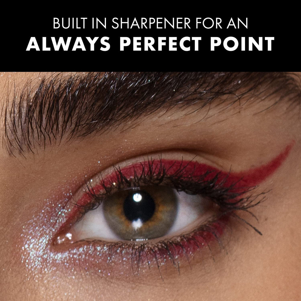Milani Stay Put Eyeliner After Dark ofrece pigmentos profundos para delineado definido.