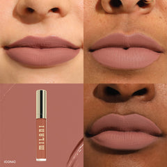 Muestras de color de Milani Stay Put, desde neutros hasta tonos audaces.