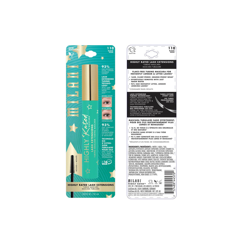 Milani Tubing Mascara: remocion con agua tibia para desmaquillado facil