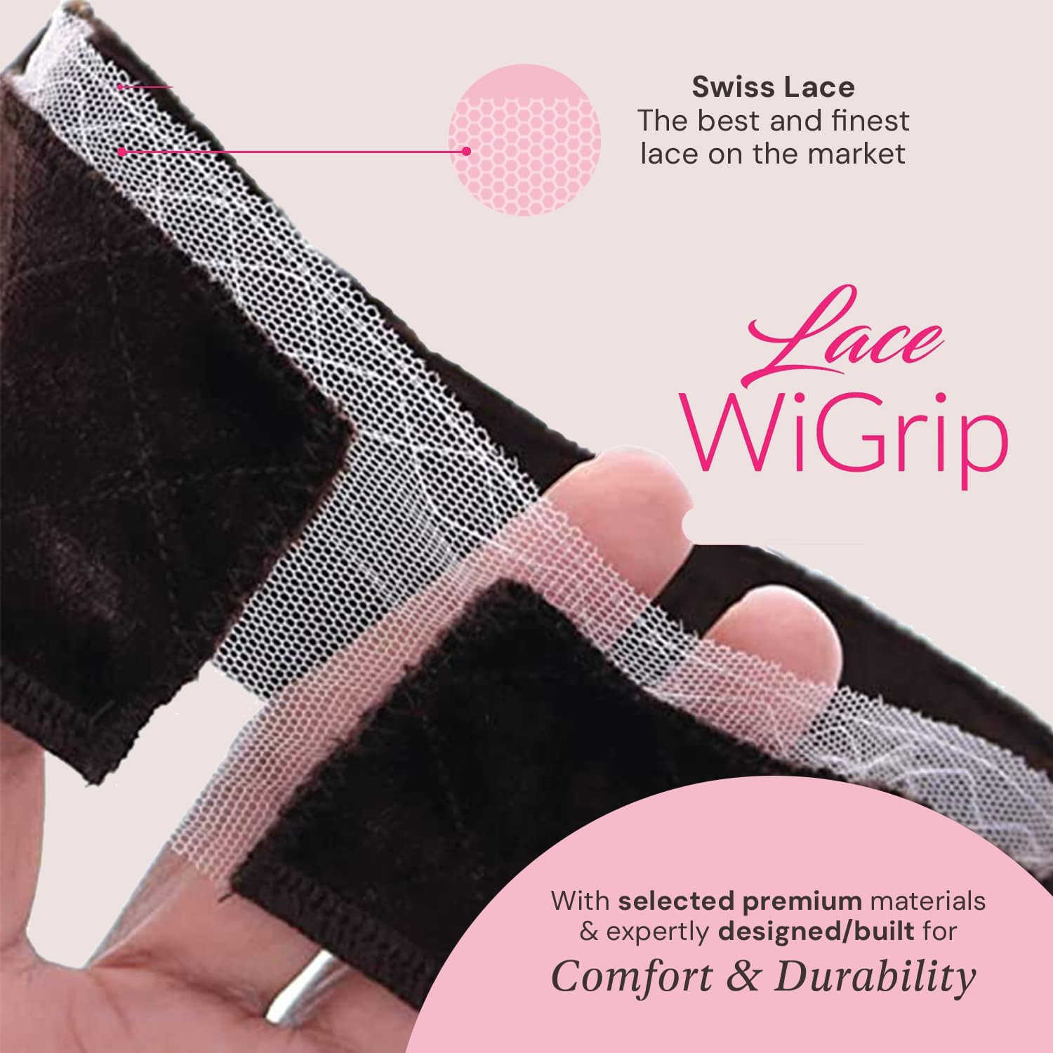 Milano Collection Wigrip: encaje reforzado con detalle para mayor durabilidad y comodidad.