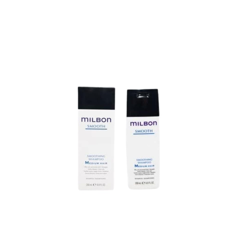 Milbon Shampoing Lissage, bouteille 200 ml, douceur et brillance pour cheveux moyens.