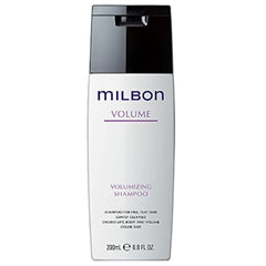 Milbon Champú Voluminizante, botella frente, aporta volumen al cabello fino.