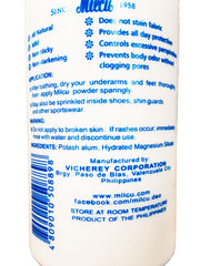 Aplicación suave en axilas y pies con aroma ligero de Milcu.