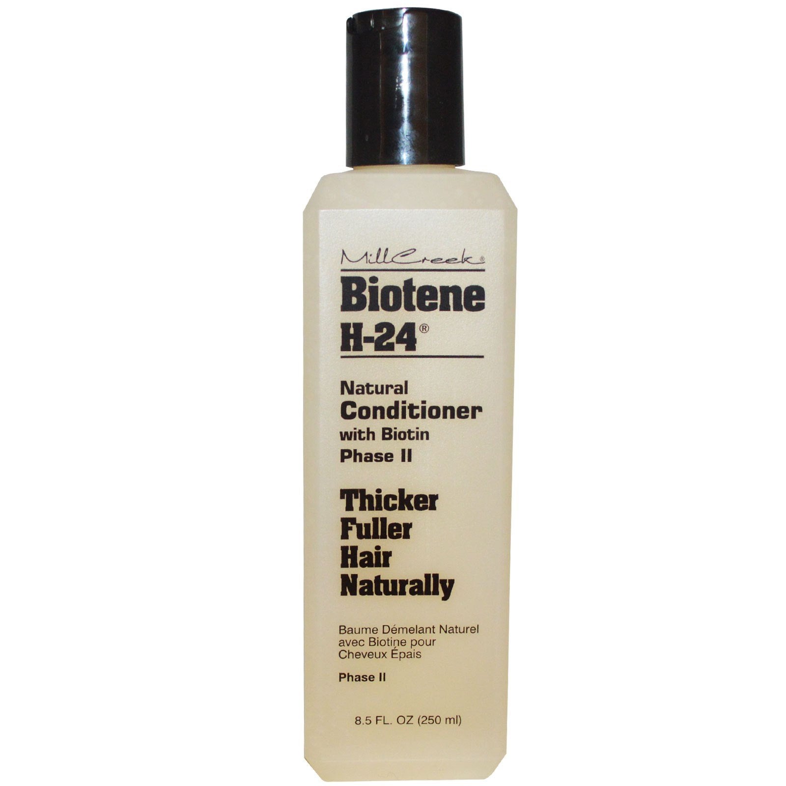 Biotene H-24 etiqueta de producto Mill Creek, detalles claros y foco en beneficios.