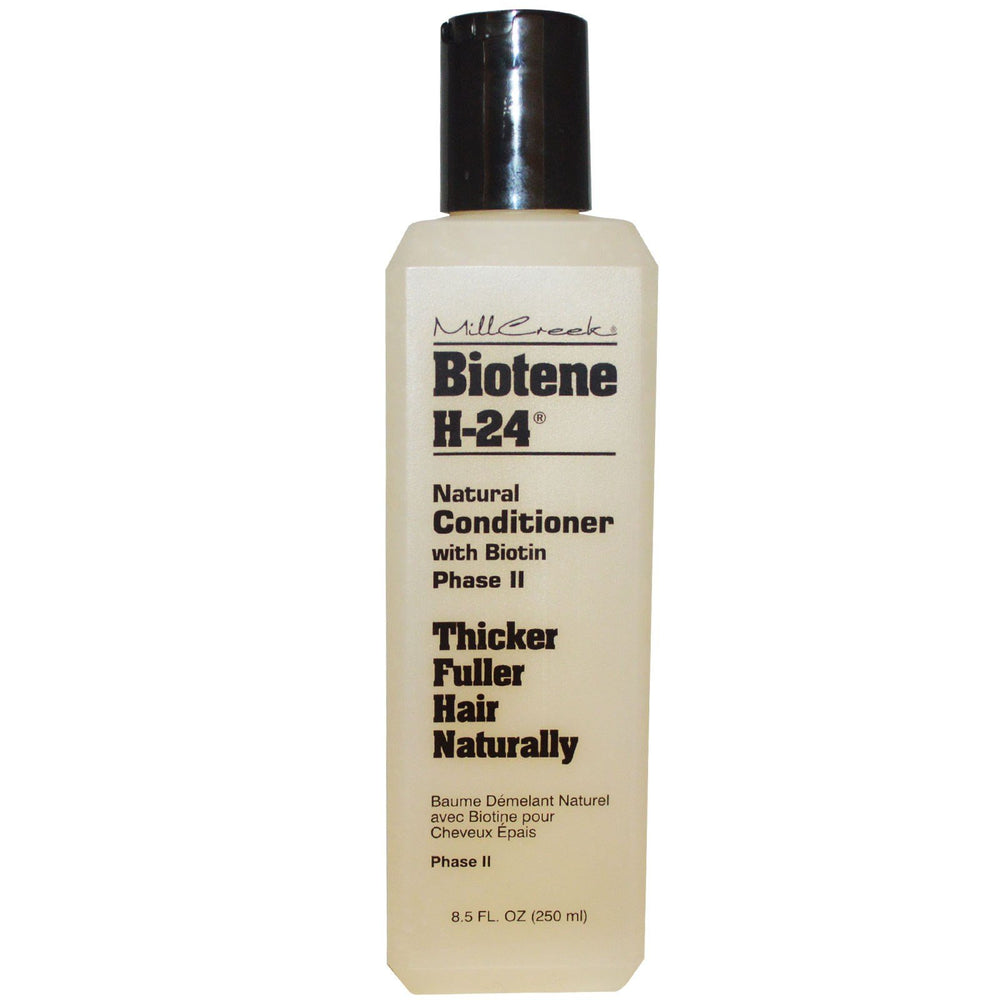 Biotene H-24 etiqueta de producto Mill Creek, detalles claros y foco en beneficios.