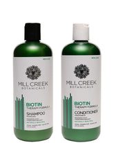 Mill Creek Botanicals Biotina Champú y Acondicionador: kit para fortalecimiento suave y aroma mentolado