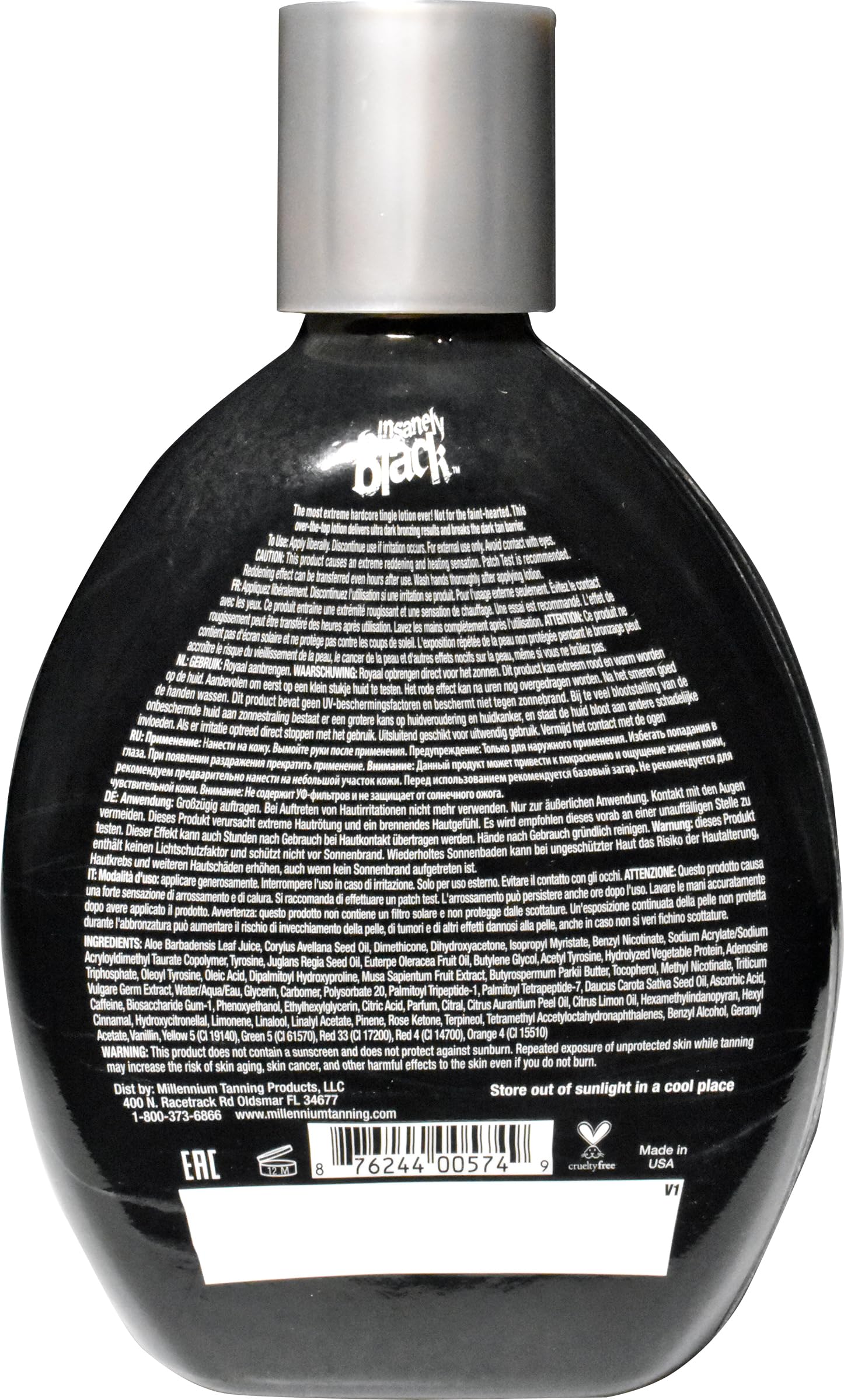 Insanely Black 60x brillo dorado para un bronceado radiante.