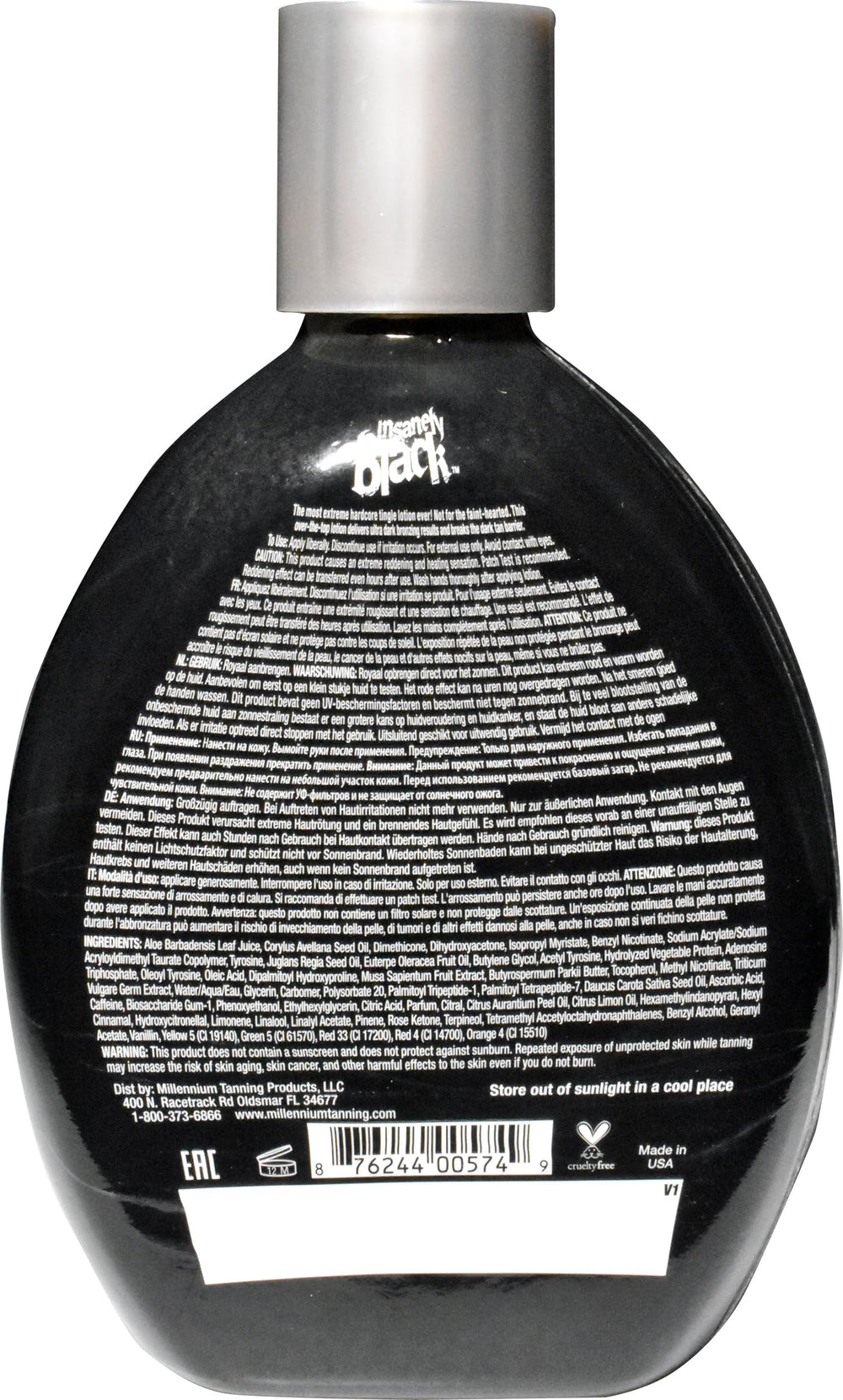 Insanely Black 60x brillo dorado para un bronceado radiante.