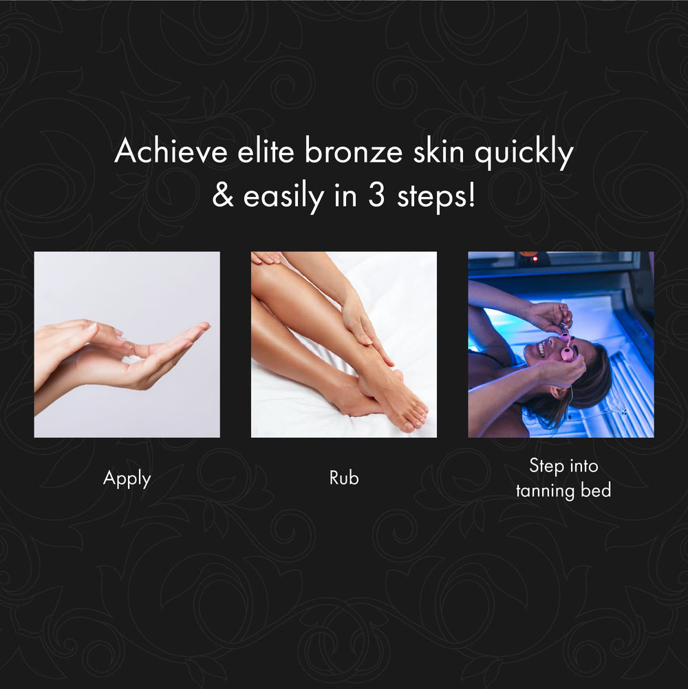 Aplicación suave que cuida la piel durante el bronceado.