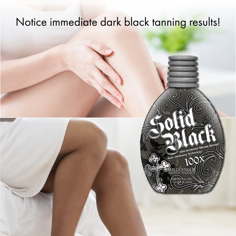 Millennium Tanning Solid Black 100X: bronzador de silicona para un bronceado uniforme