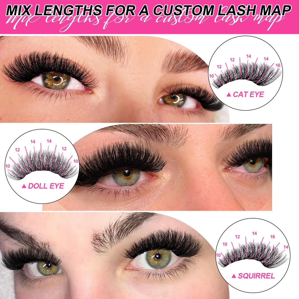 MilyBest kit pestañas clúster esponjosas, volumen cruce para look definido