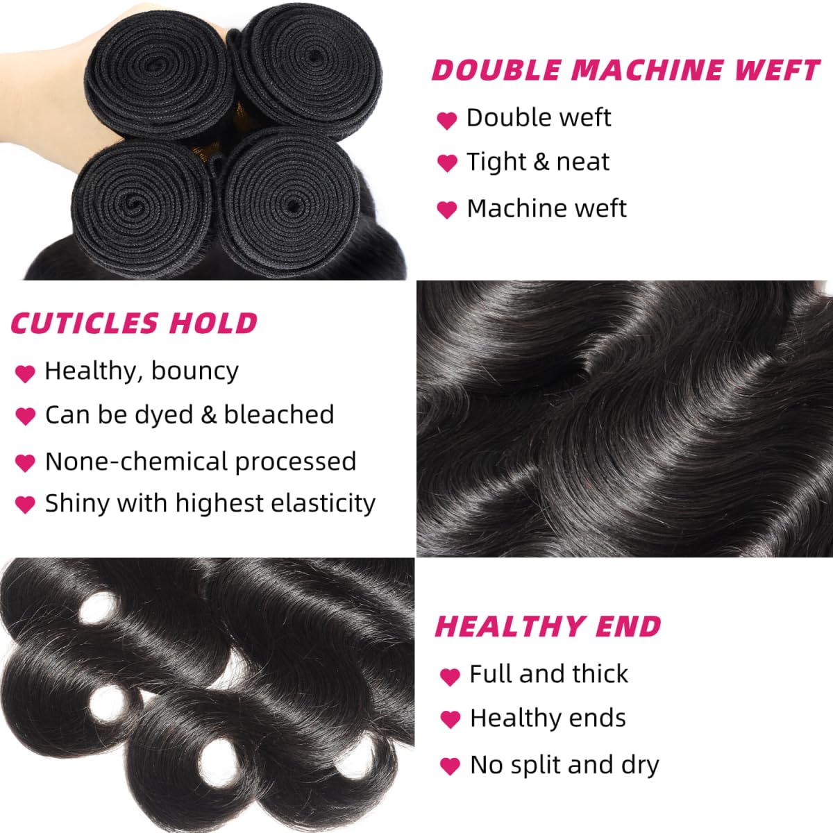 Extensiones Miminis cabello 26 pulgadas, ondulado cuerpo, se mezclan con facilidad.