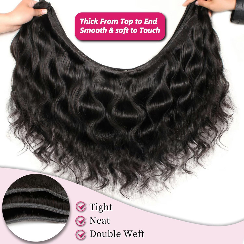 Extensiones Miminis cabello 28 pulgadas, ondulado cuerpo, mayor volumen para peinados.
