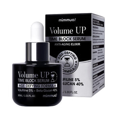 MIMMUA Volume UP Time Block Serum – bouteille élégante et absorption rapide.