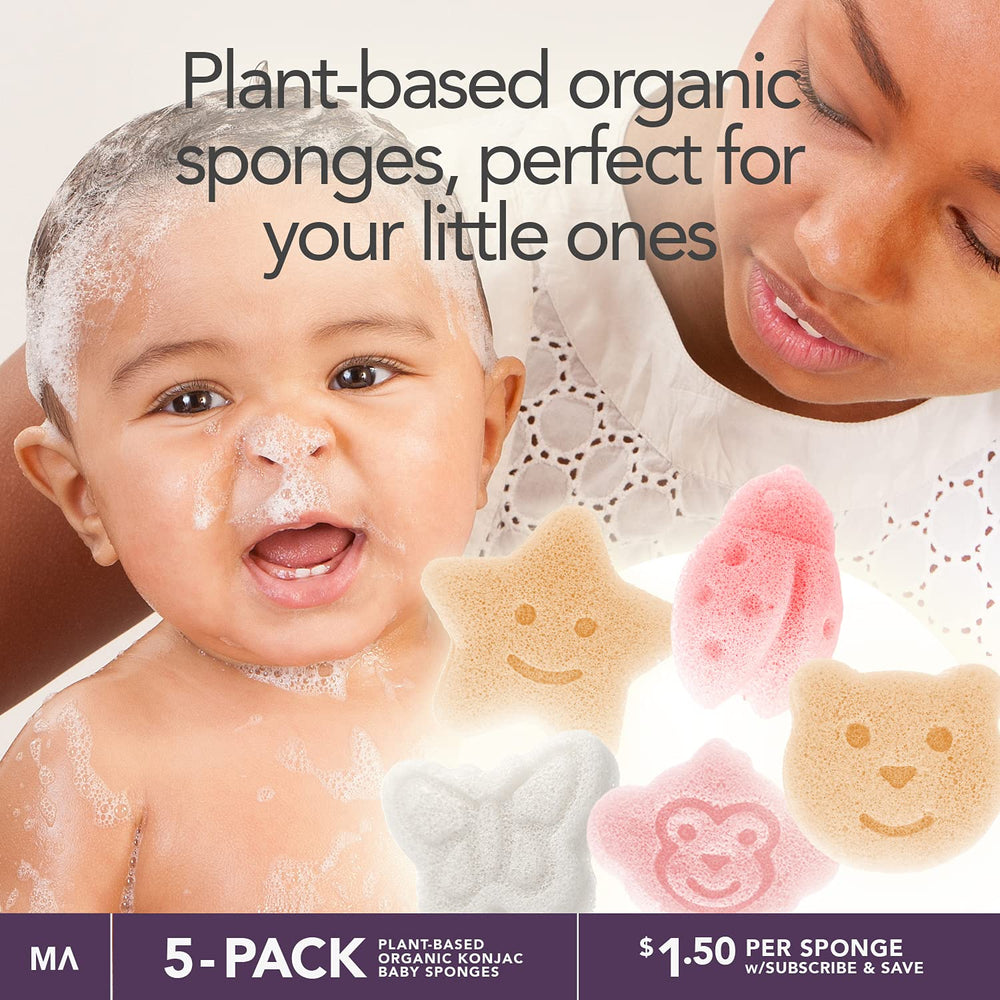 MINAMUL Konjac para bebés — mariquita: textura natural para piel delicada.