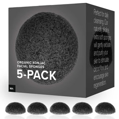 MINAMUL Konjac esponjas exfoliantes en estuche para cuidado diario de la piel.