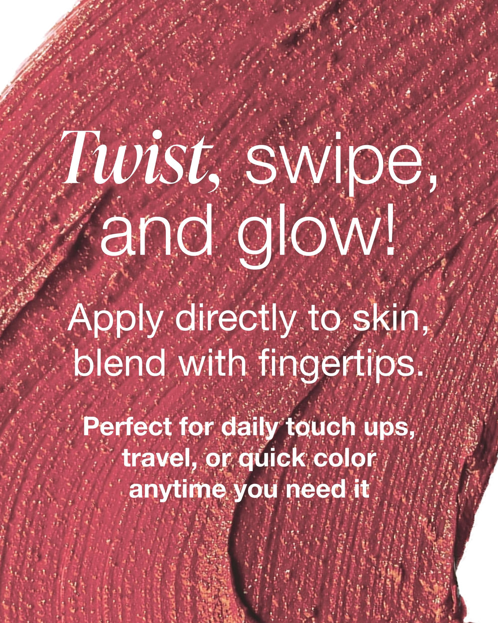 Barra de color Berry Glow de Mineral Fusion: giro para aplicar directamente y mezclar con dedos