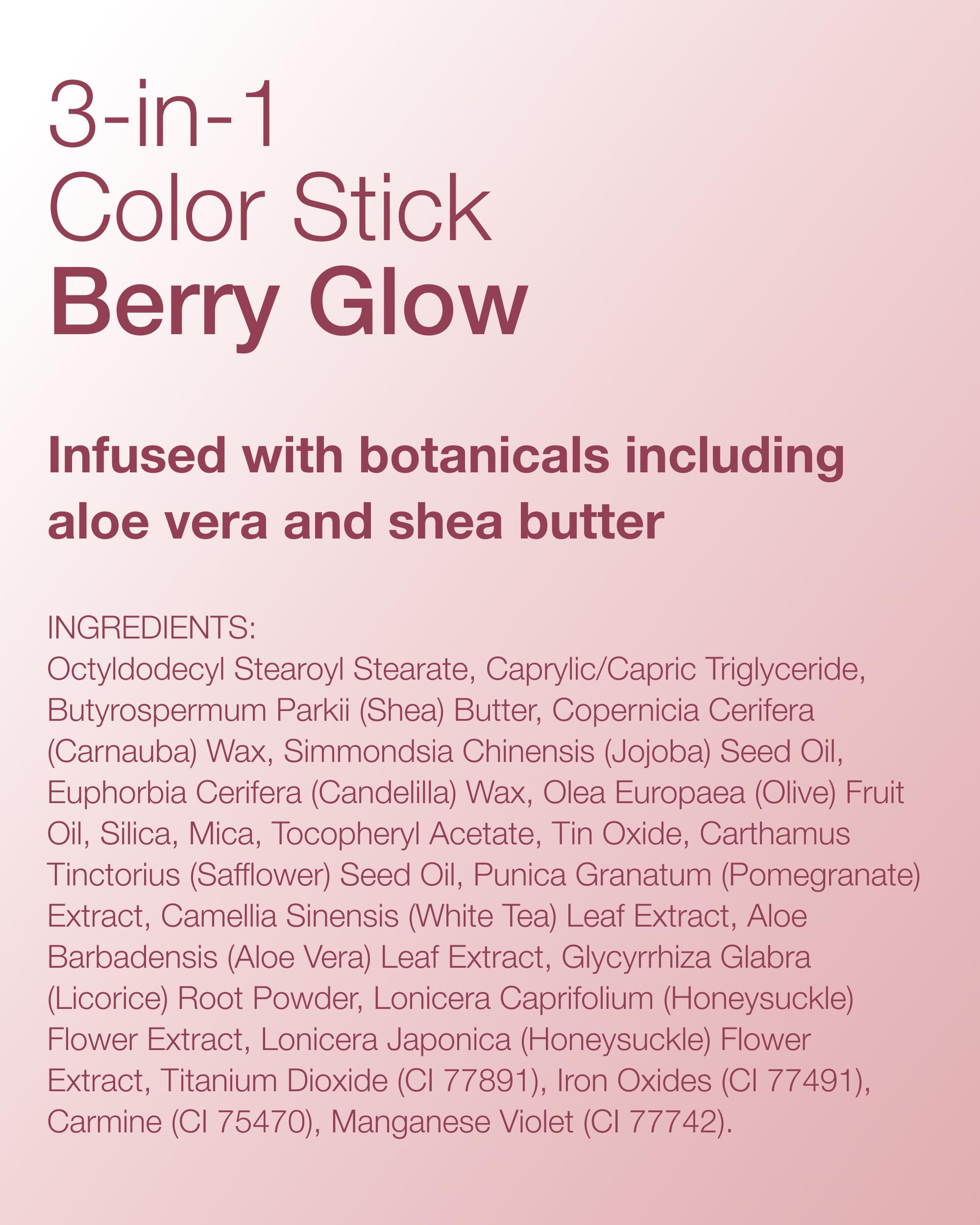 Barra de color Berry Glow de Mineral Fusion: libre de crueldad y fragancias para piel sensible