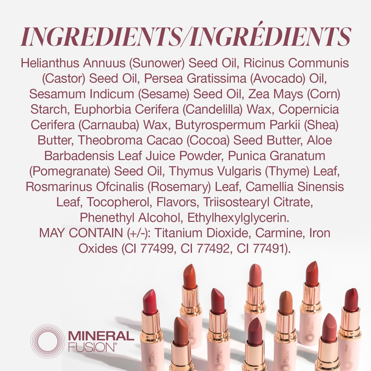 Labial Mineral Fusion Prosecco, aplicación suave para un color modulable.