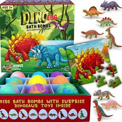 Mineral Me California bomba de baño con sorpresa de dinosaurio para niños.