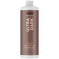 MineTan Spray Tan Ultra Oscuro en botella para bronceado profesional.