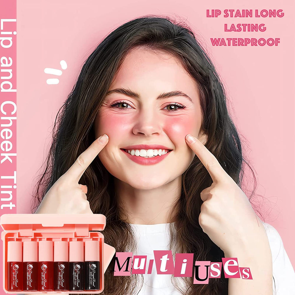 Minfei set labial tint seis colores, acabado perlado y versátil.