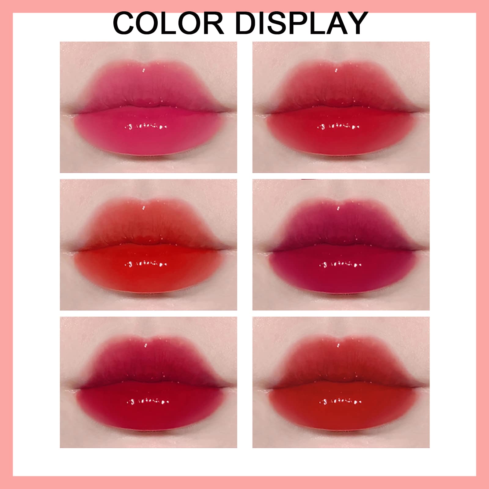 Minfei labial tint-set, muestra de color en labios para un brillo duradero.