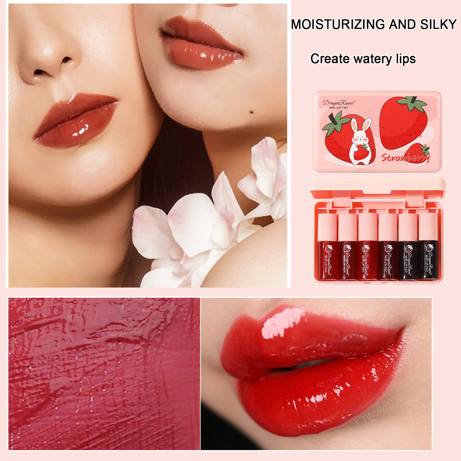 Minfei labial tint, fórmula a prueba de agua para días largos.