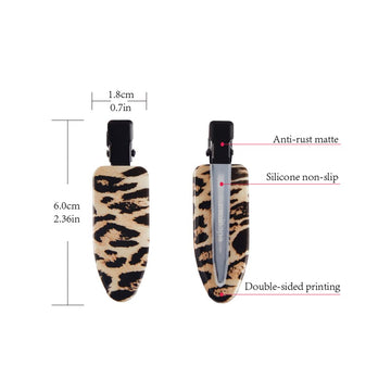 Pinzas minihope con estampado leopardo, diseño seguro para recogidos.
